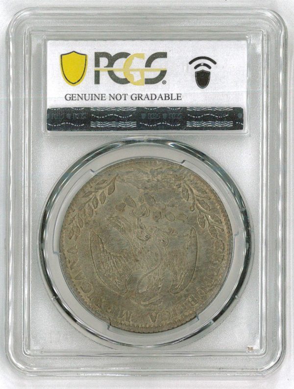 Mexico 8 Reales Overstruck 1885/75 Go RR PCGS UNC Details - Image 2