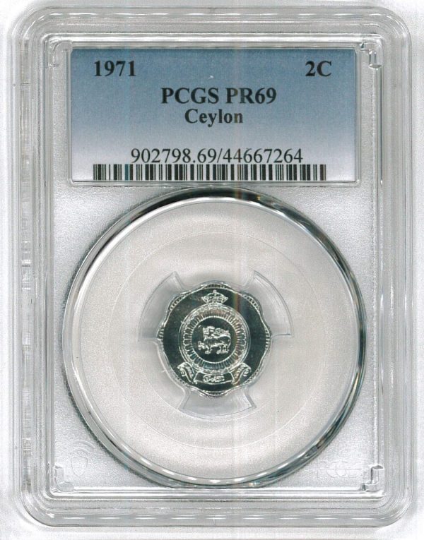 Ceylon 2 Cents 1971 PCGS PR 69