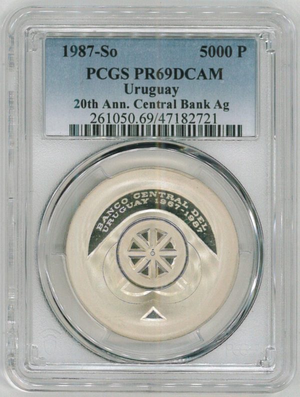 Uruguay 5,000 Pesos 1987 So PCGS PR 69 DCAM